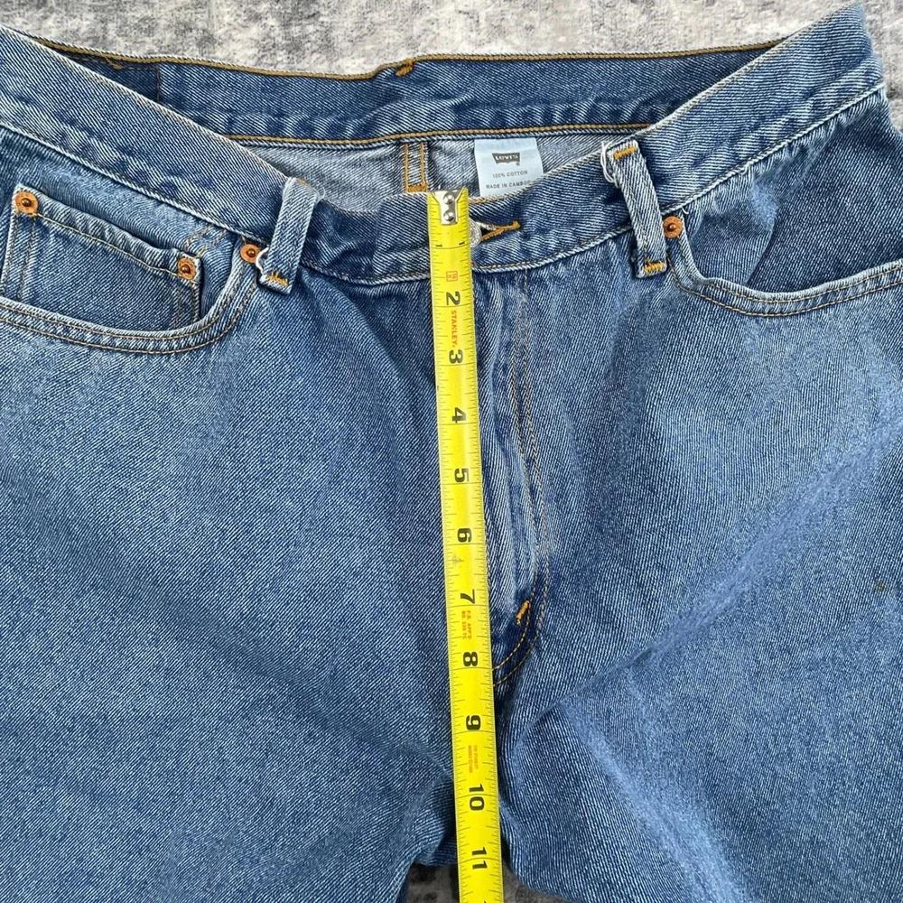 Levi's Strauss 550 Relaxed Fit Denim Shorts Men's 36 Solid Blue Jorts 90s‎ Style